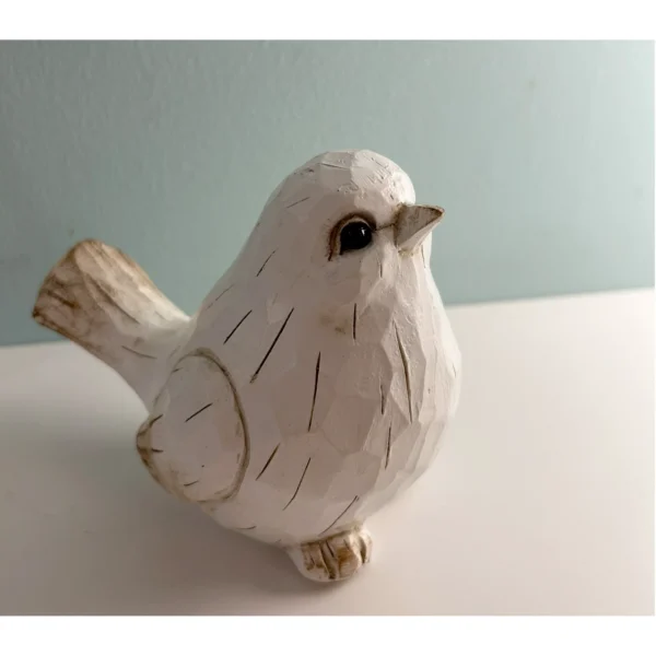 White Modern Farmhouse Bird Figurine - Image 3
