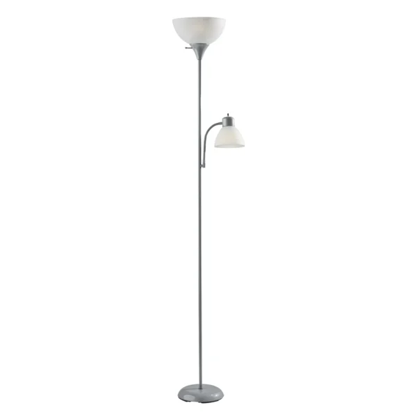 72-inch Silver Combo Floor Lamp With Reading Lamp