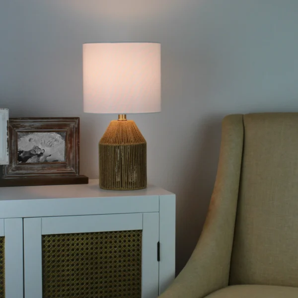 Natural Rope Table Lamp, 16"H - Image 3