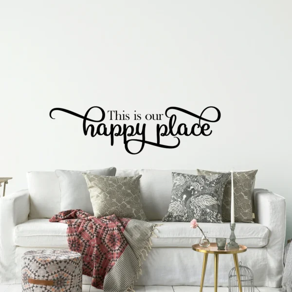 Family Home Decor Wall Decal Sticker Quote - "This Is Our Happy Place"