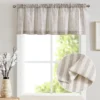 1 Panel Kitchen Valance Stripe Pattern - 18 inch (Grey)