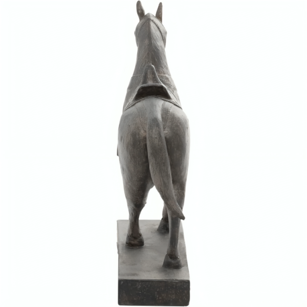 79 Polystone Horse Decorative Sculpture Home Decor Statue, Accent Figurine 9" x 3" x 9", Brown - Image 3