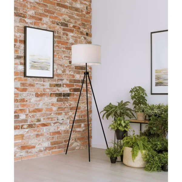58-inch Black Metal Tripod Floor Lamp - Image 2
