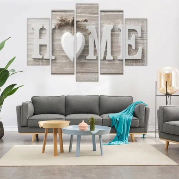 5Pcs Concise Fashion Wall Art Home Letter