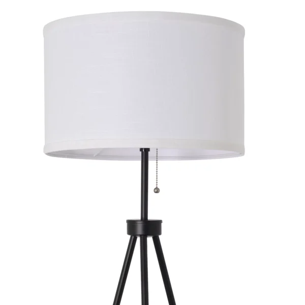 58-inch Black Metal Tripod Floor Lamp - Image 3