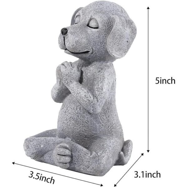 Meditating Buddha Dog Statue, 5" Resin Yoga Dog Figurine - Image 2