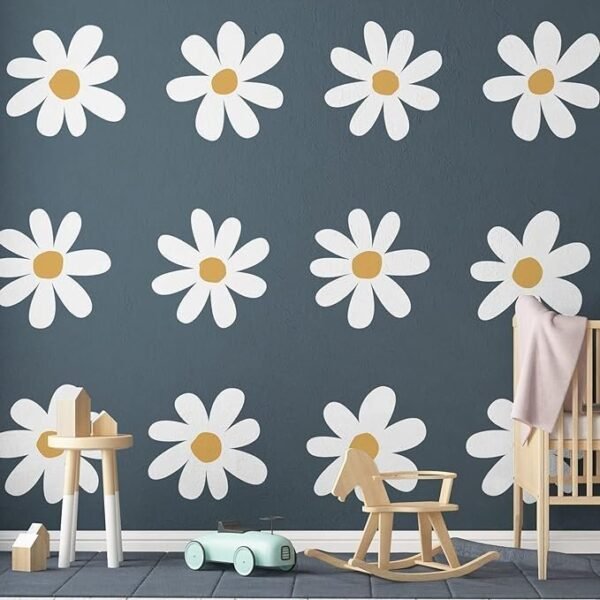 12 Sheets Daisy Wall Decals Flower Wall Stickers Large Daisy Wall Stickers - Image 3
