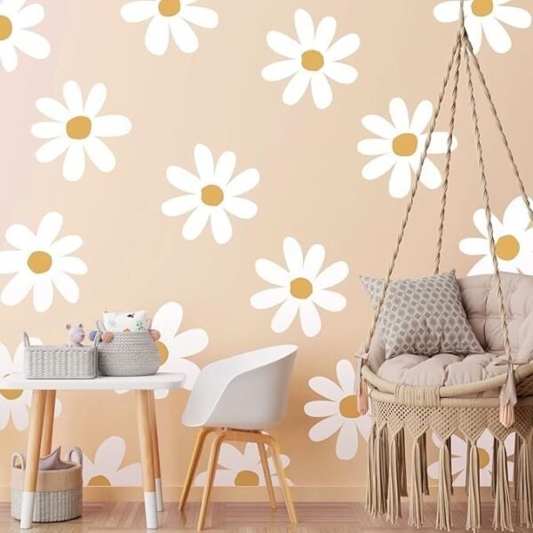 12 Sheets Daisy Wall Decals Flower Wall Stickers Large Daisy Wall Stickers