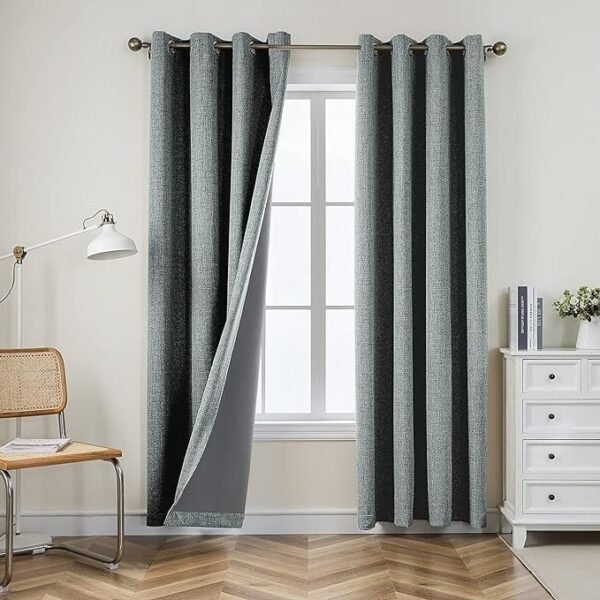Blackout Curtains 96 Inch Length 2 Panels Set, Thermal Insulated 95 Long Curtains& Drapes 2 Burg