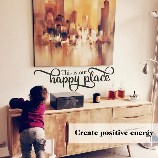 Family Home Decor Wall Decal Sticker Quote - "This Is Our Happy Place" - Image 2