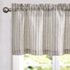 1 Panel Kitchen Valance Stripe Pattern - 18 inch (Grey) - Image 3