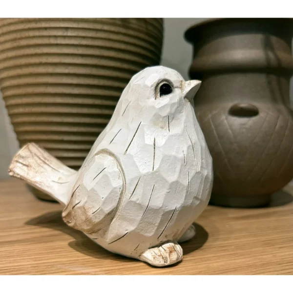 White Modern Farmhouse Bird Figurine