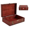 Treasure Chest Decorative Boxes with Lids for Home Decor - Color Brown