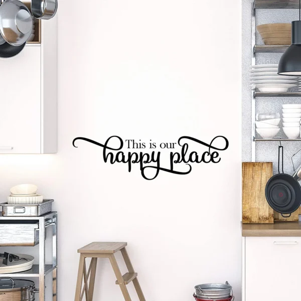 Family Home Decor Wall Decal Sticker Quote - "This Is Our Happy Place" - Image 3
