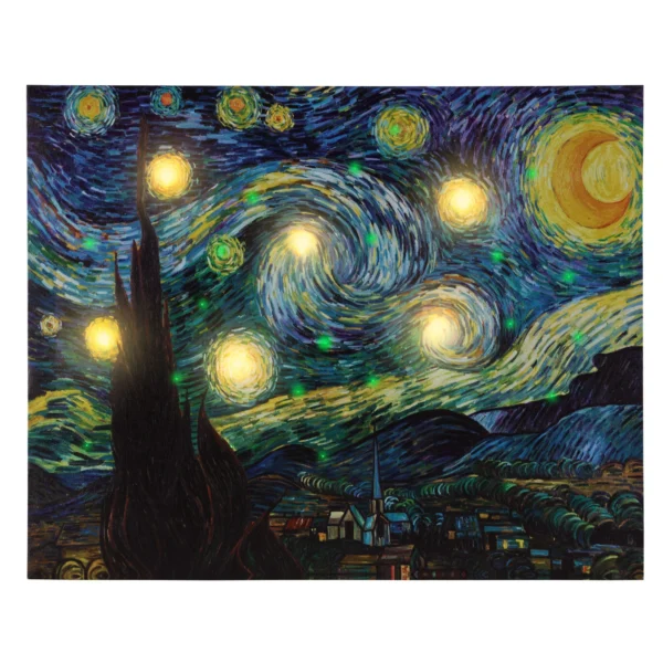 Lighted Wall Art Canvas Featuring Van Gogh's - Starry Night - Image 2