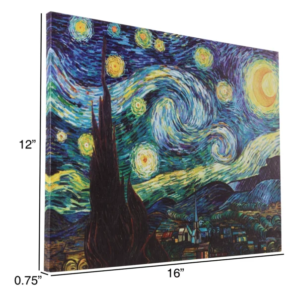 Lighted Wall Art Canvas Featuring Van Gogh's - Starry Night - Image 3