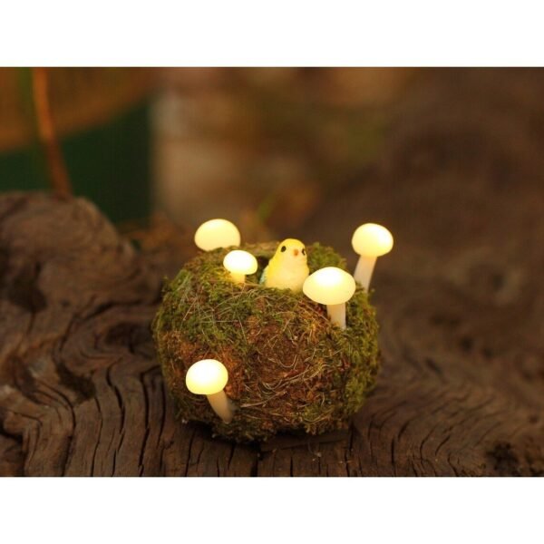 Handmade Art Light, Forest Lamp, Mushroom light ,Bird's Nest Light, Bird House Night Light - Image 3